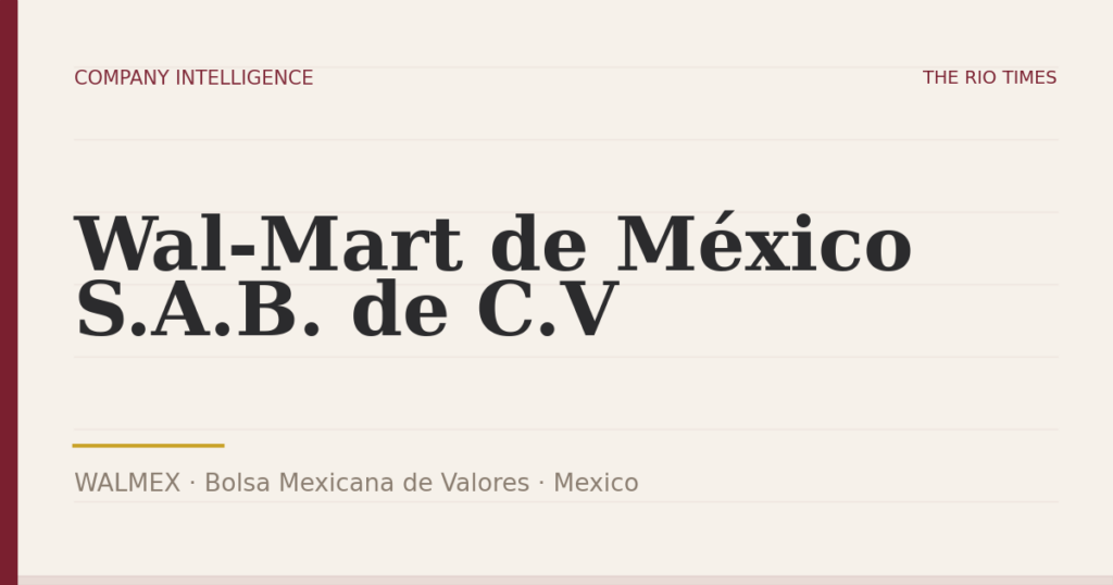 Wal-Mart de México S.A.B. de C.V (WALMEX), listed on Bolsa Mexicana de Valores, Mexico