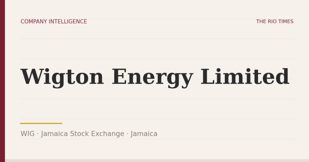 Wigton Energy Limited (WIG), listed on Jamaica Stock Exchange, Jamaica