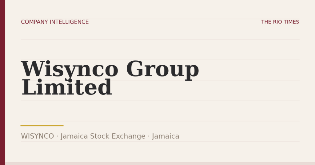 Wisynco Group Limited (WISYNCO), listed on Jamaica Stock Exchange, Jamaica