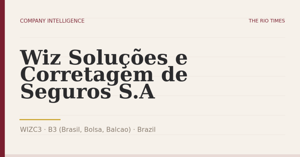 Wiz Soluções e Corretagem de Seguros S.A (WIZC3), listed on B3 (Brasil, Bolsa, Balcao), Brazil