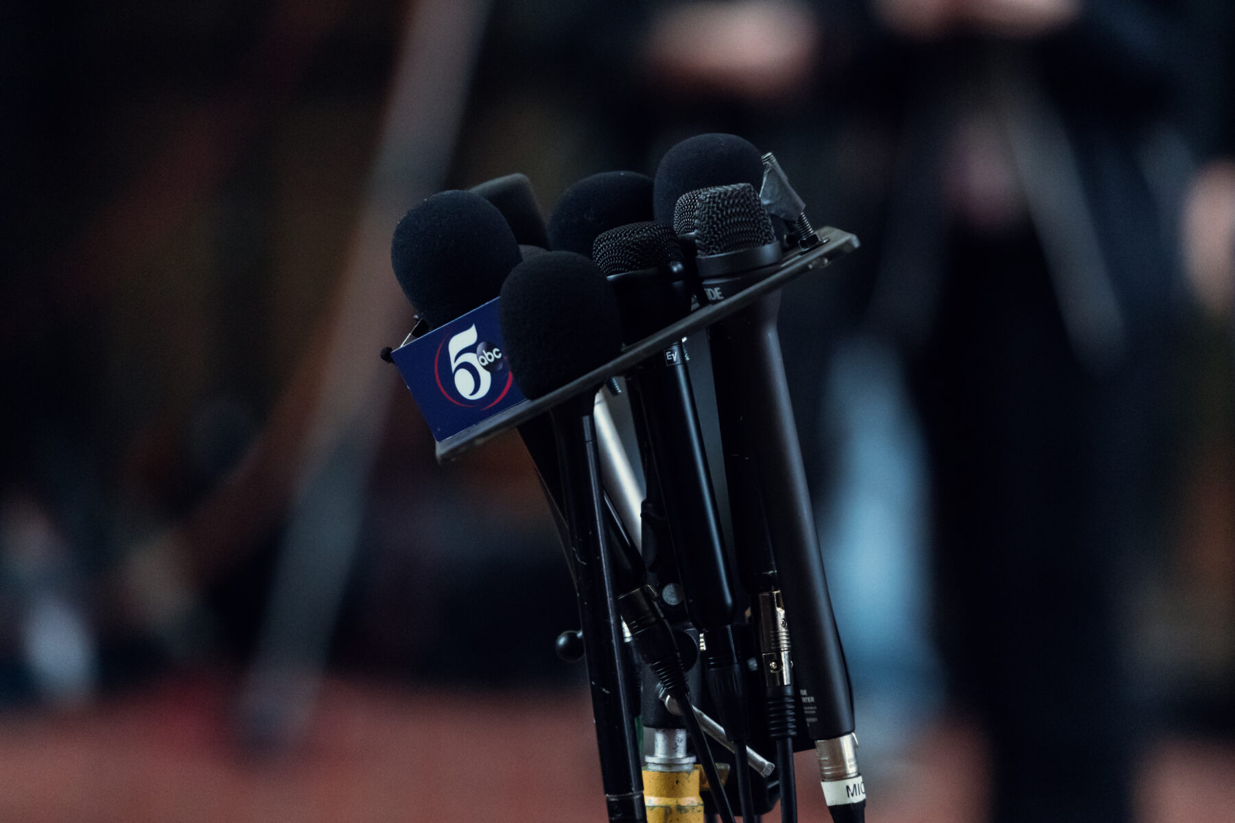Pre-election clampdown on the press - microphones at a news conference