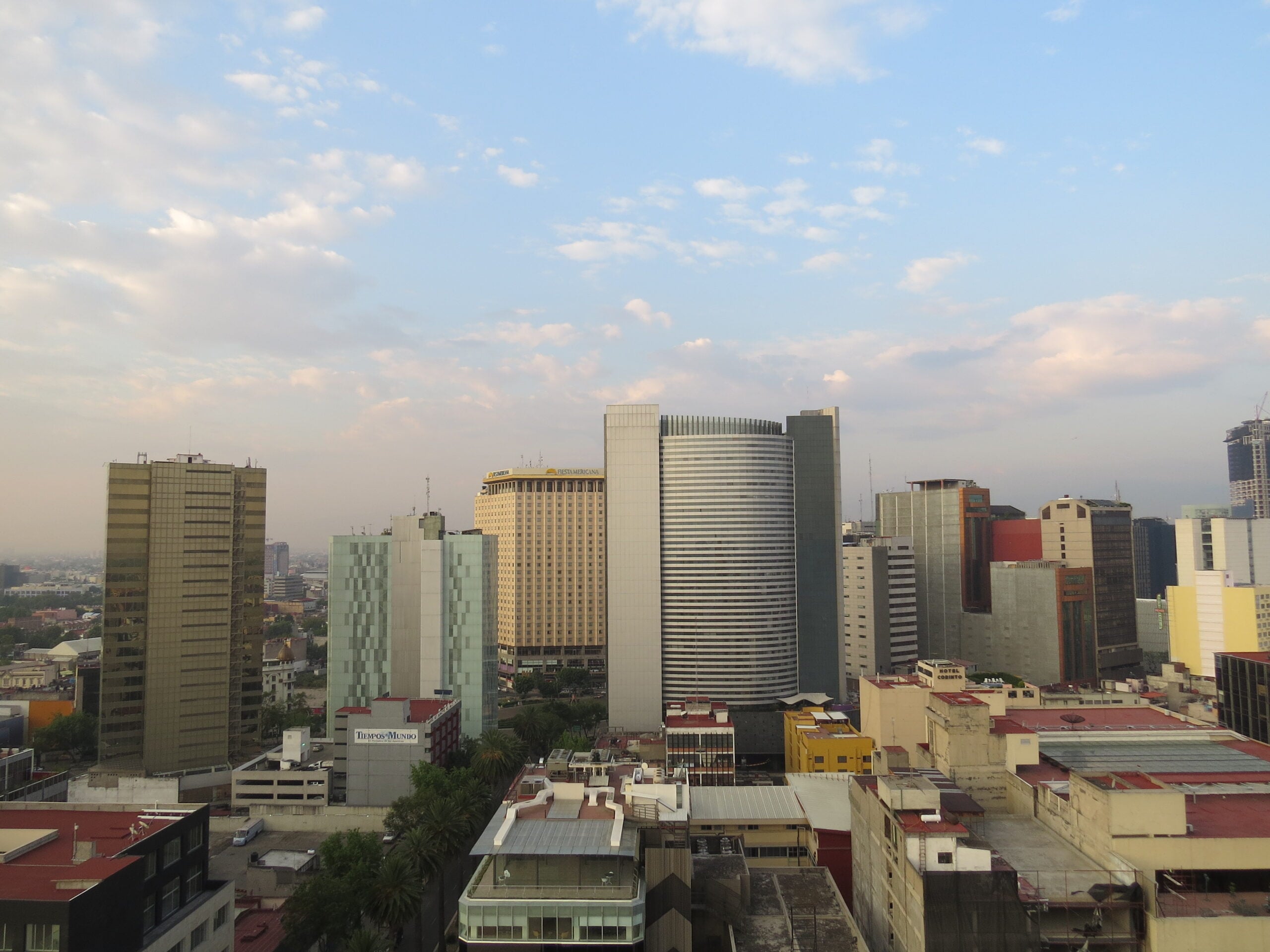 Mexico pension funds — Mexico City financial skyline along Paseo de la Reforma