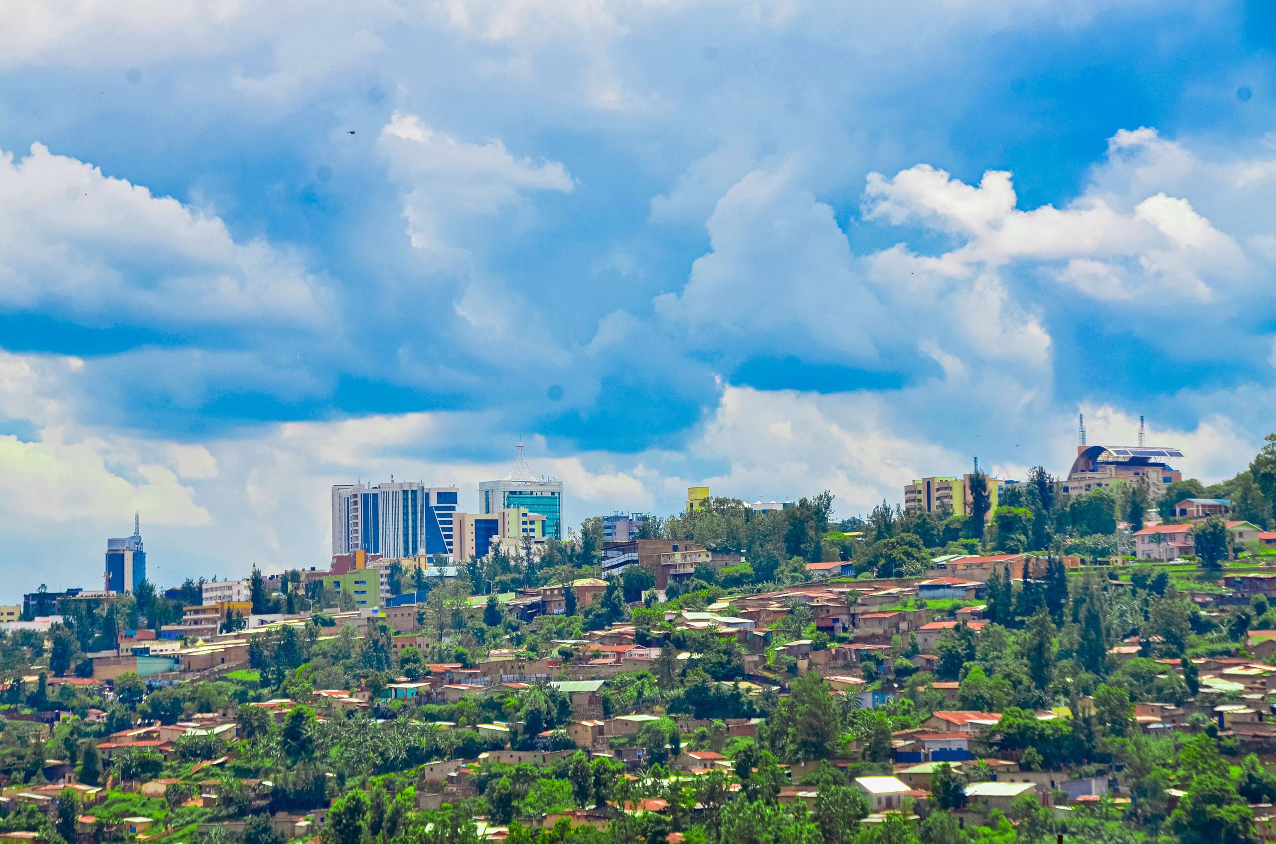 Rwanda visa-free -- the Kigali city skyline