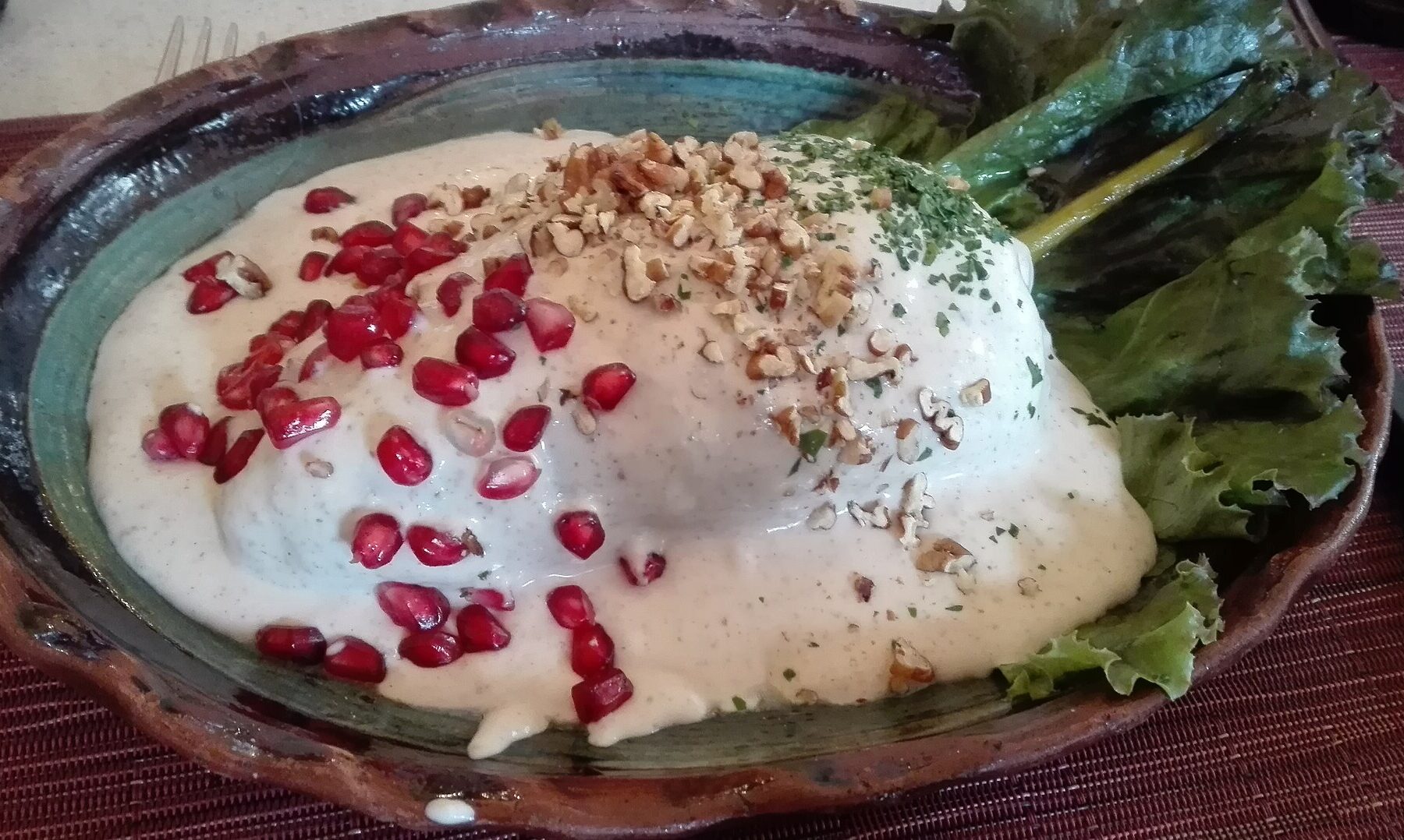 Chile en nogada, a traditional dish from Puebla, Mexico