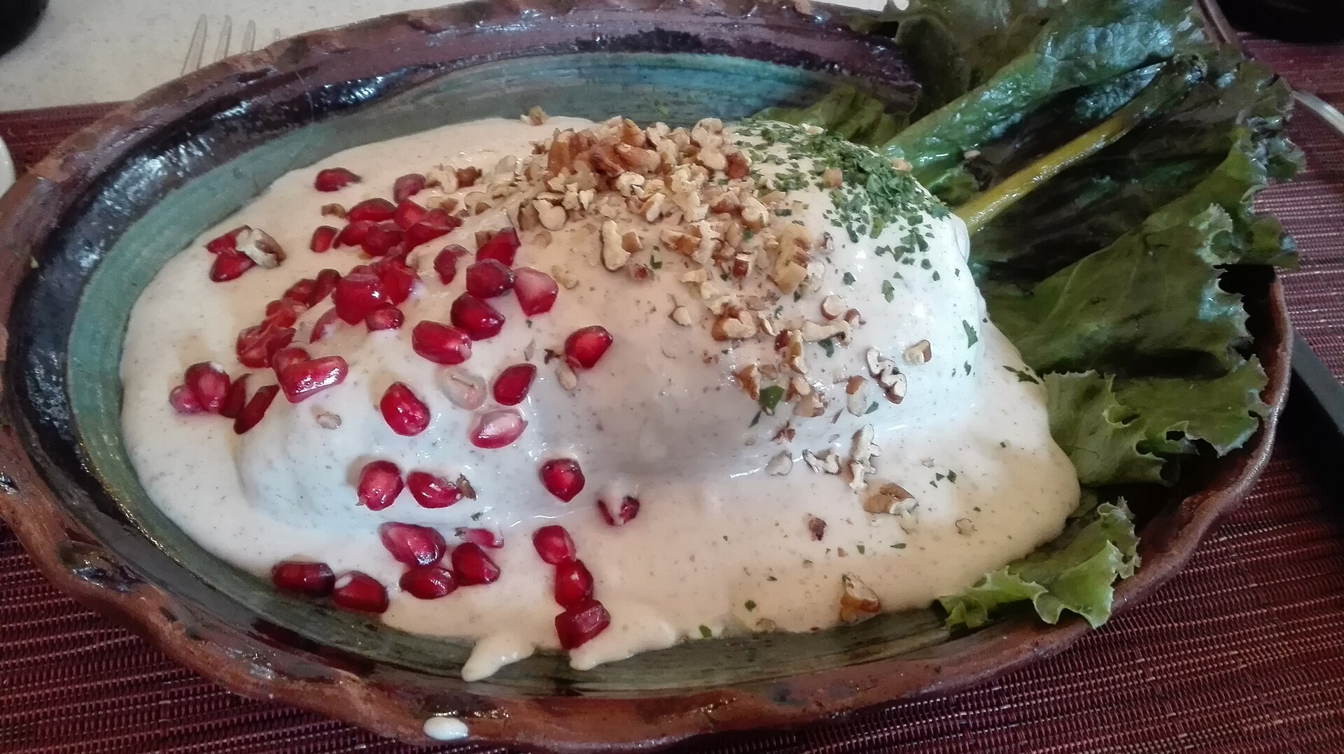 Chile en nogada, a traditional dish from Puebla, Mexico