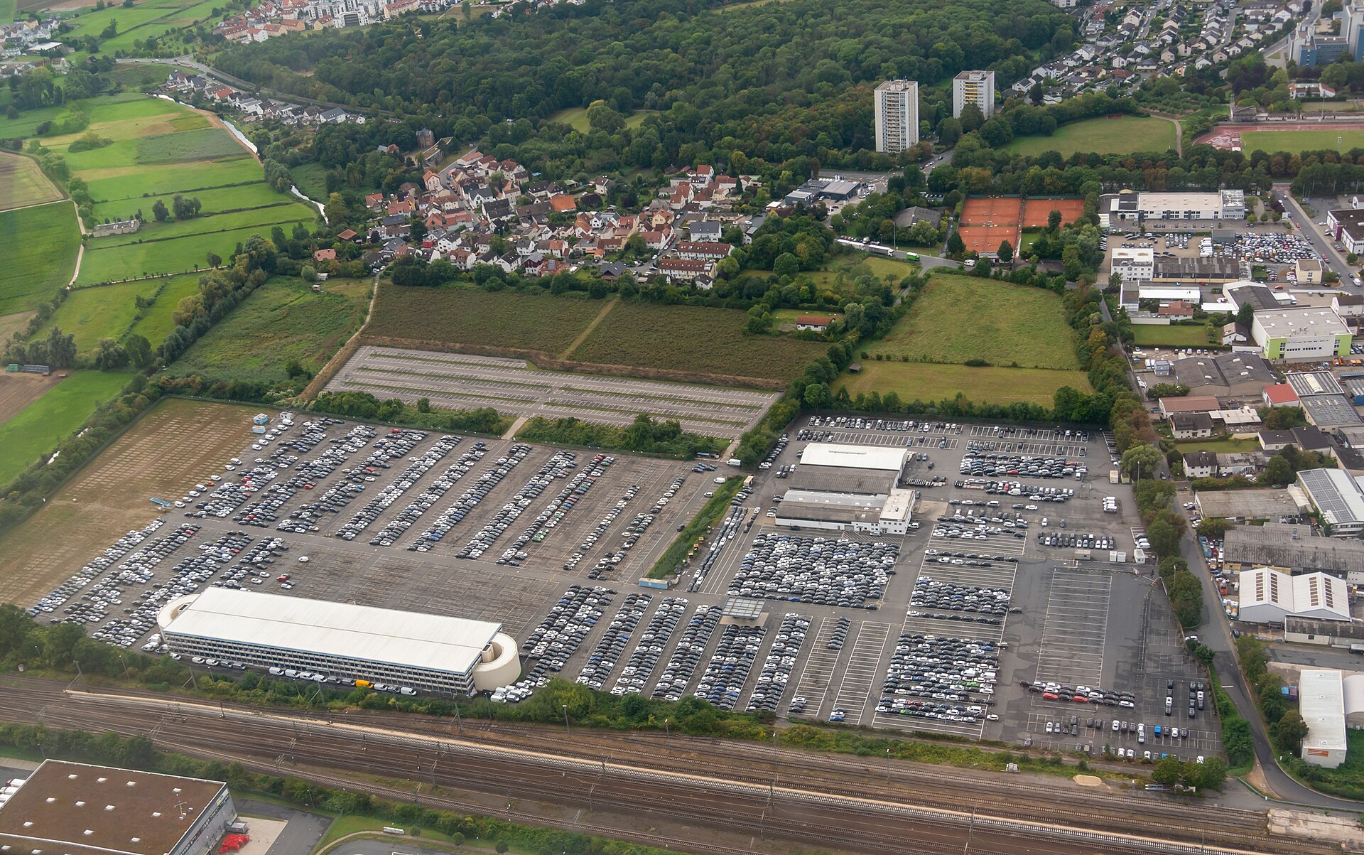 Rows of new cars