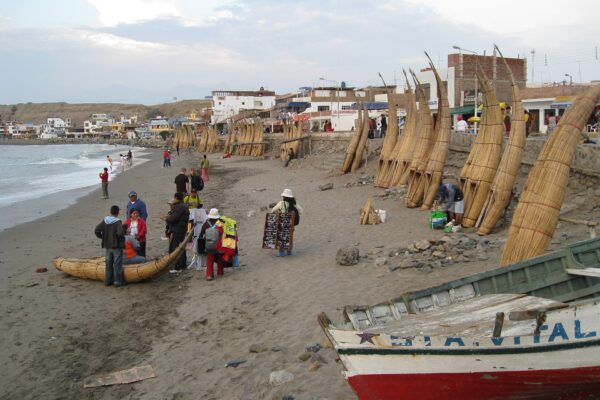 Peru fishing boats coast anchoveta