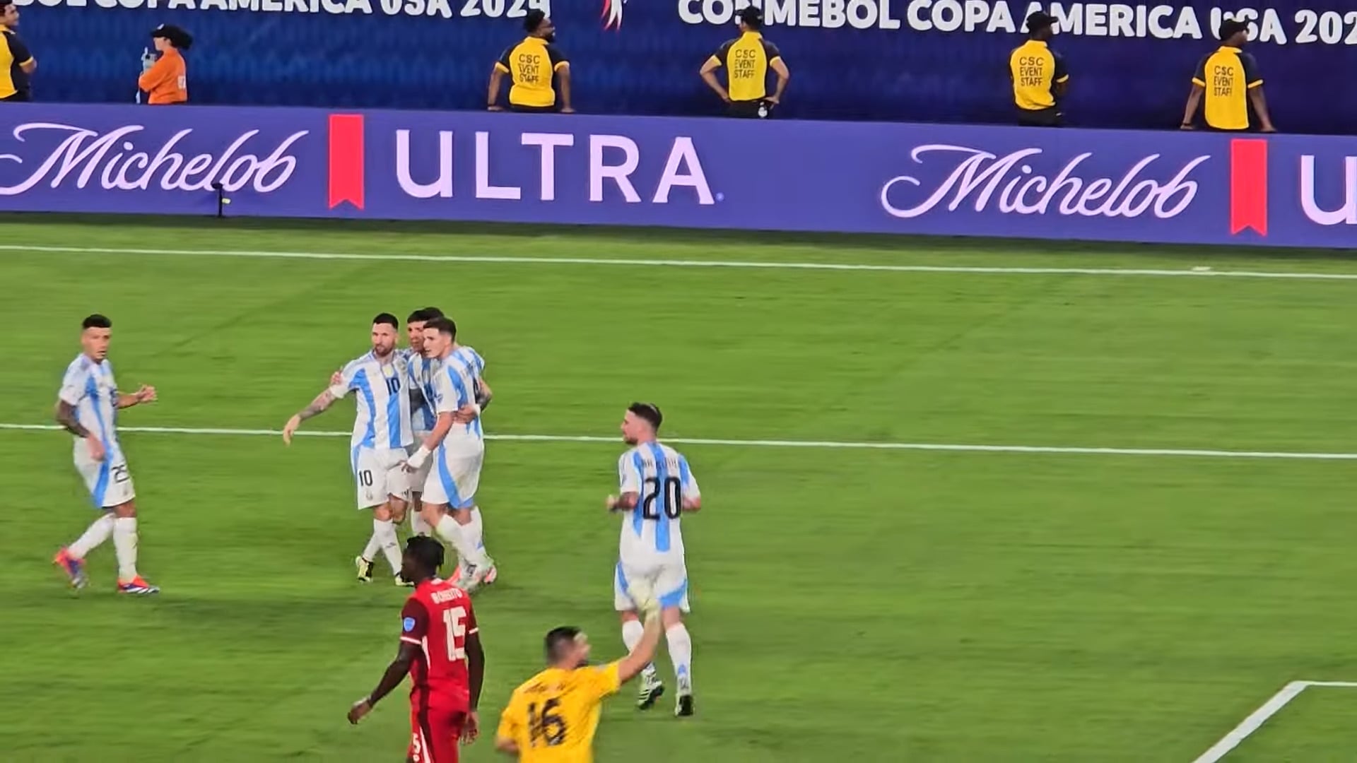 World Cup 2026 Argentina players including Lionel Messi celebrate a goal