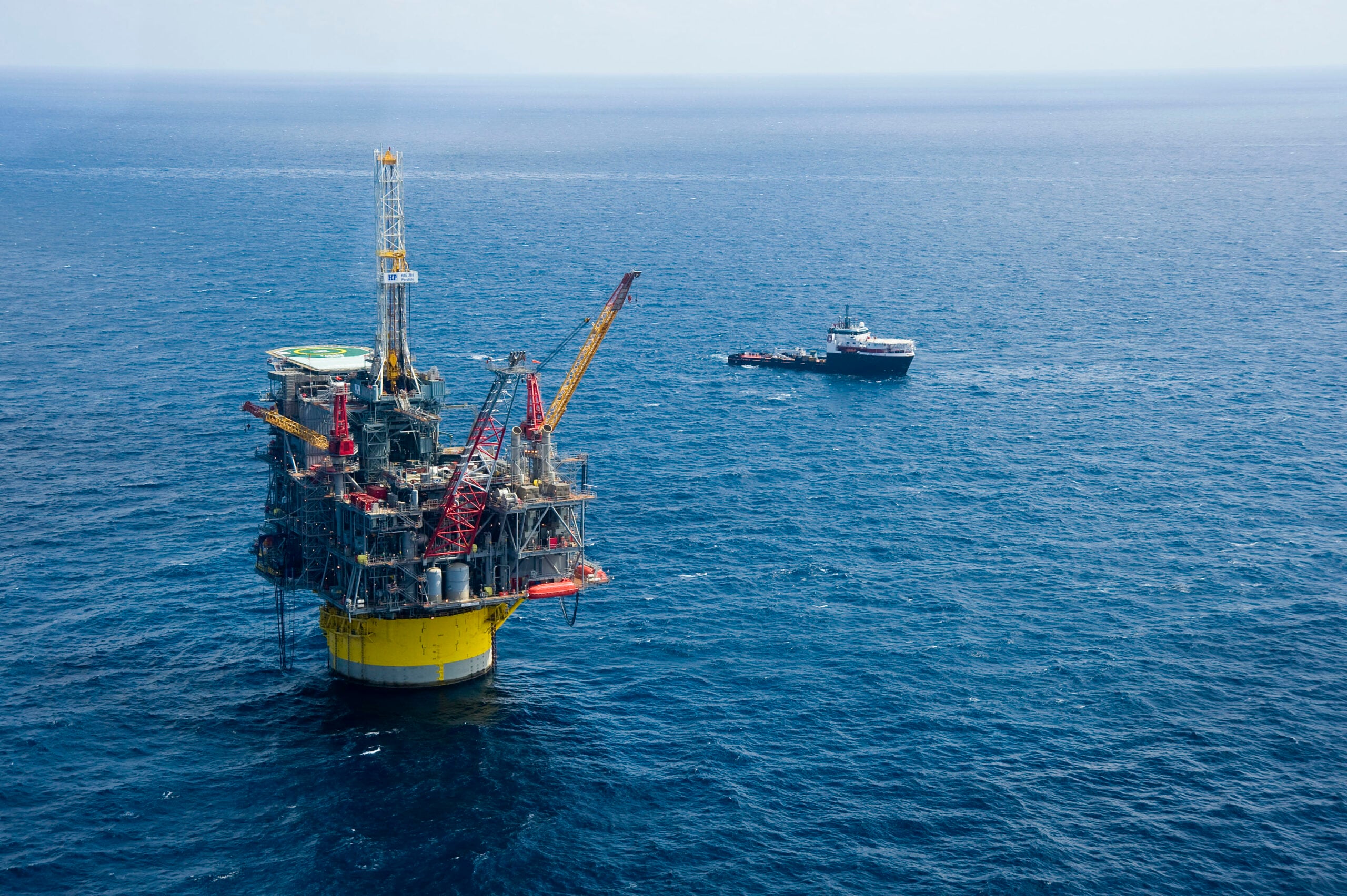 Suriname oil discovery — an offshore oil production platform at sea