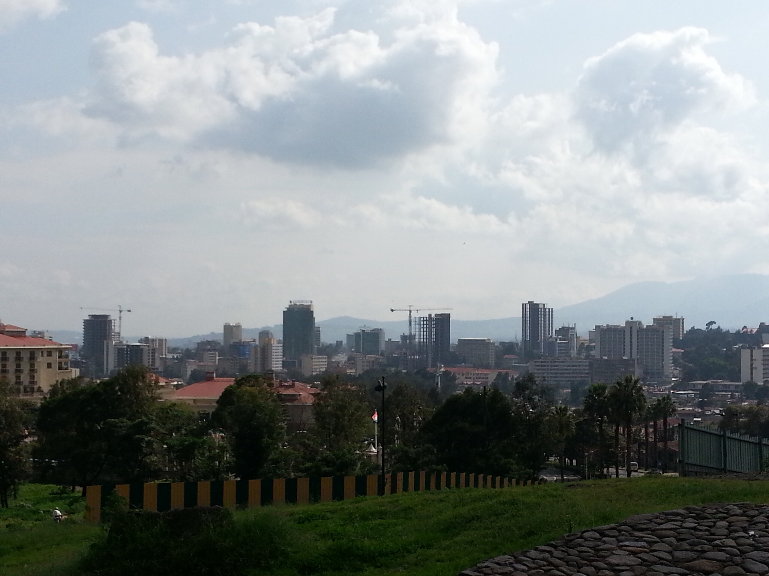 Ethiopia gold — the Addis Ababa skyline, seat of the National Bank of Ethiopia