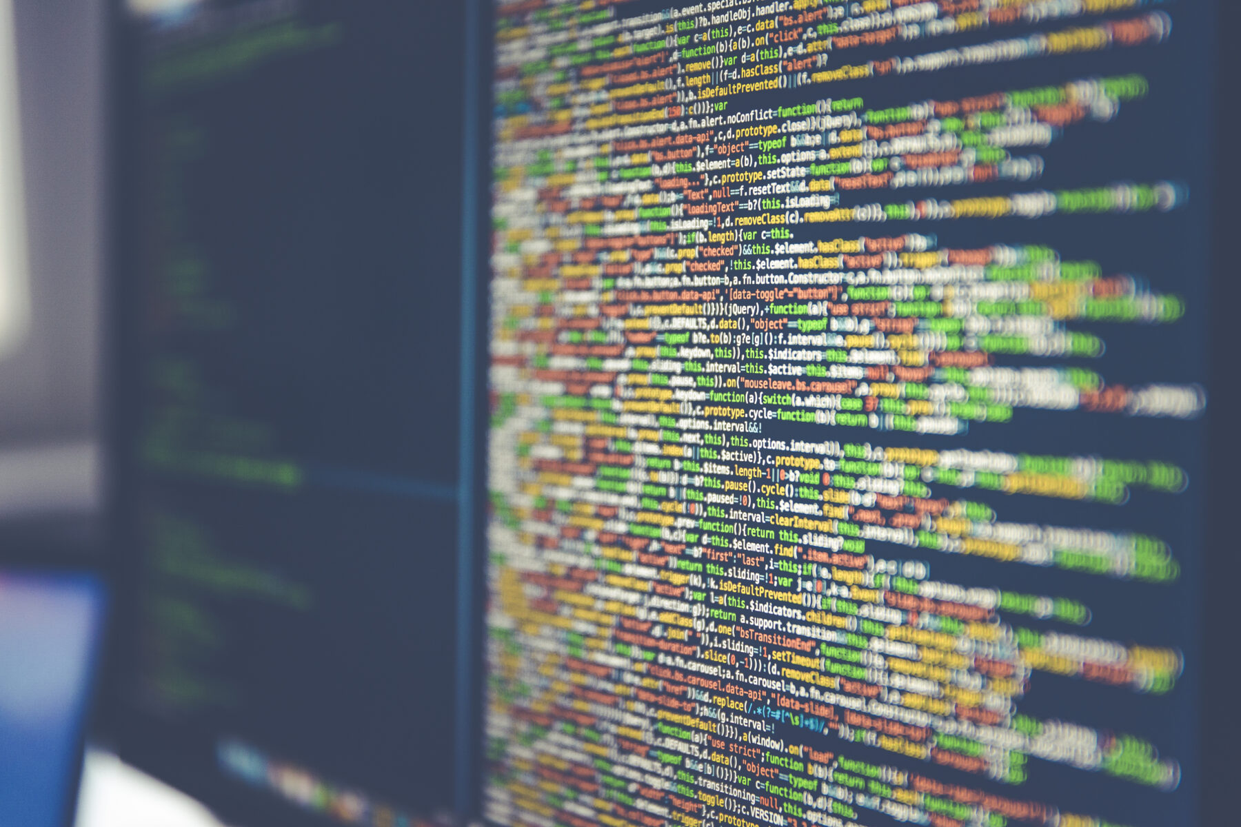 Software code on a monitor