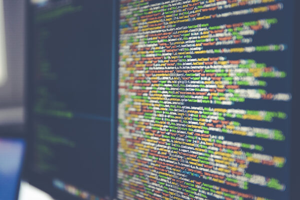 Software code on a monitor