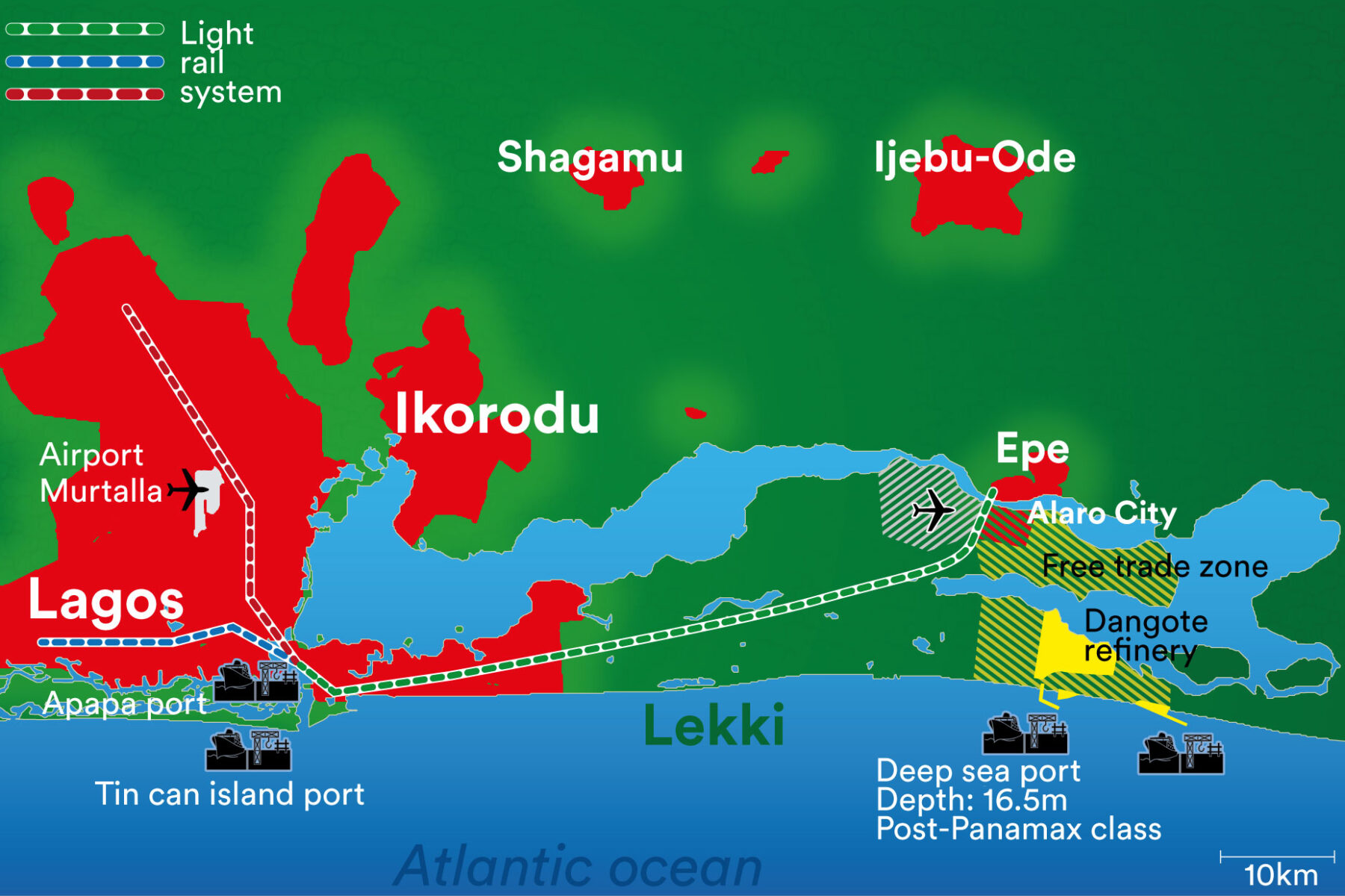 The Lekki Deep Sea Port in Lagos, Nigeria, symbolising the new logistics infrastructure reshaping West Africa's commercial geography and connecting the continent to global trade.