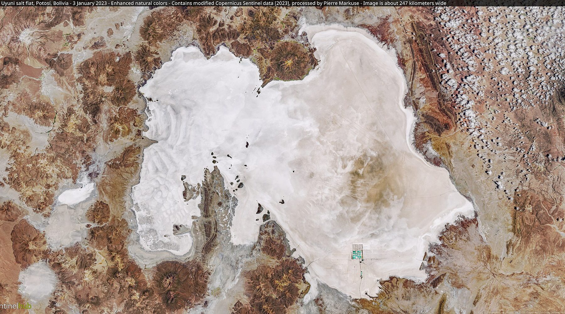 A vast salt flat in Bolivia's lithium triangle, representing Latin America's central role in the global energy transition and the new scramble for critical minerals.