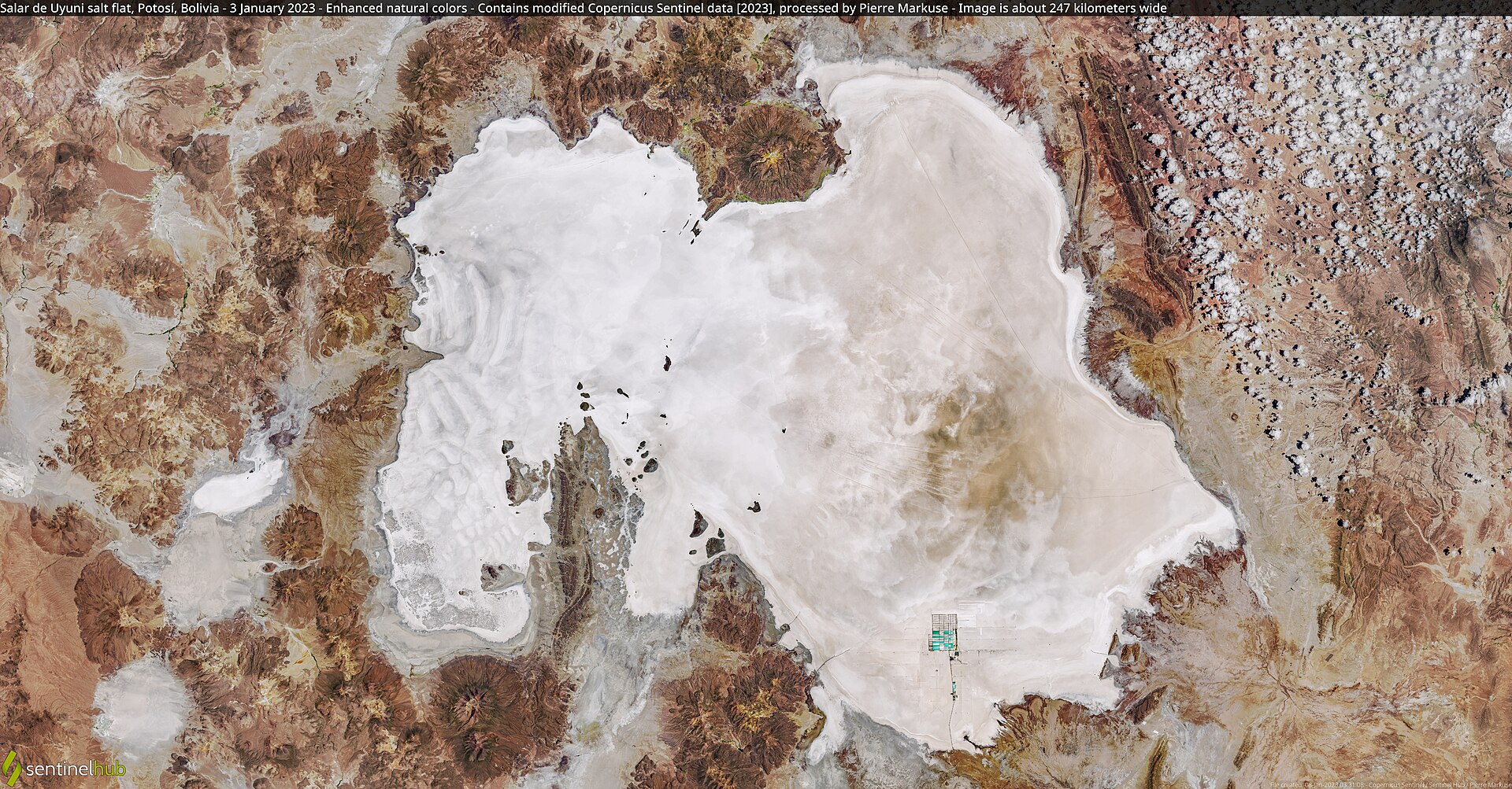 A vast salt flat in Bolivia's lithium triangle, representing Latin America's central role in the global energy transition and the new scramble for cri