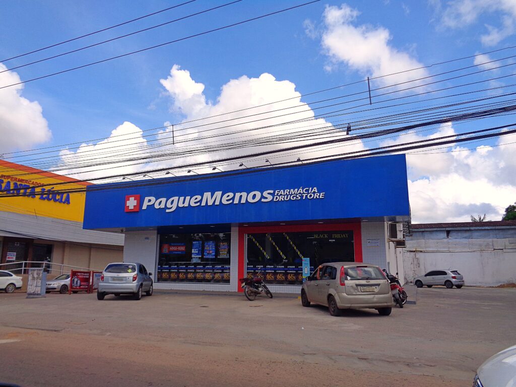 Medicines on the shelves of a Brazilian pharmacy