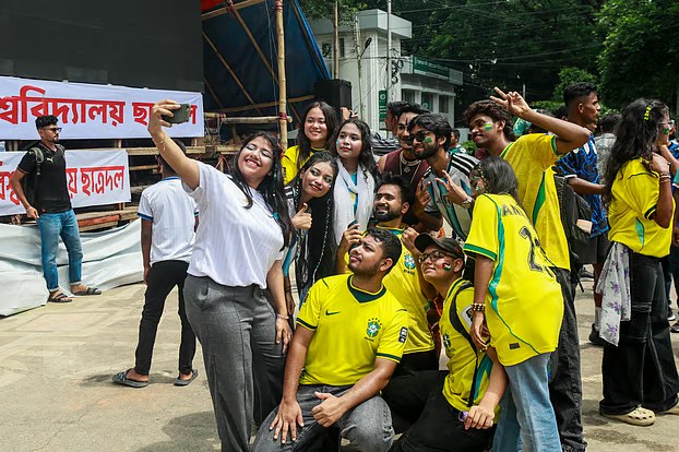 Brazil fans in Bangladesh during the 2026 World Cup