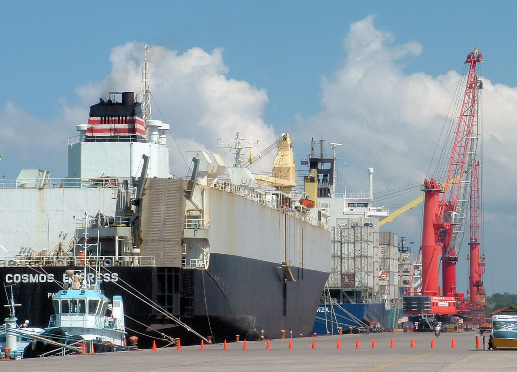 Cargo vessels at Puerto Quetzal port, Guatemala forced labour ban