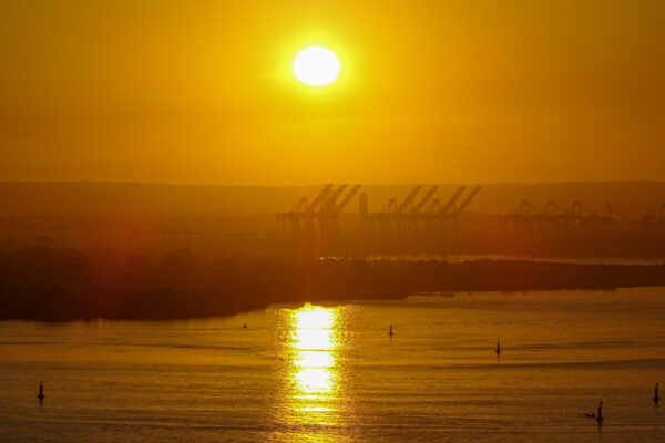 The commercial port of Cartagena, Colombia