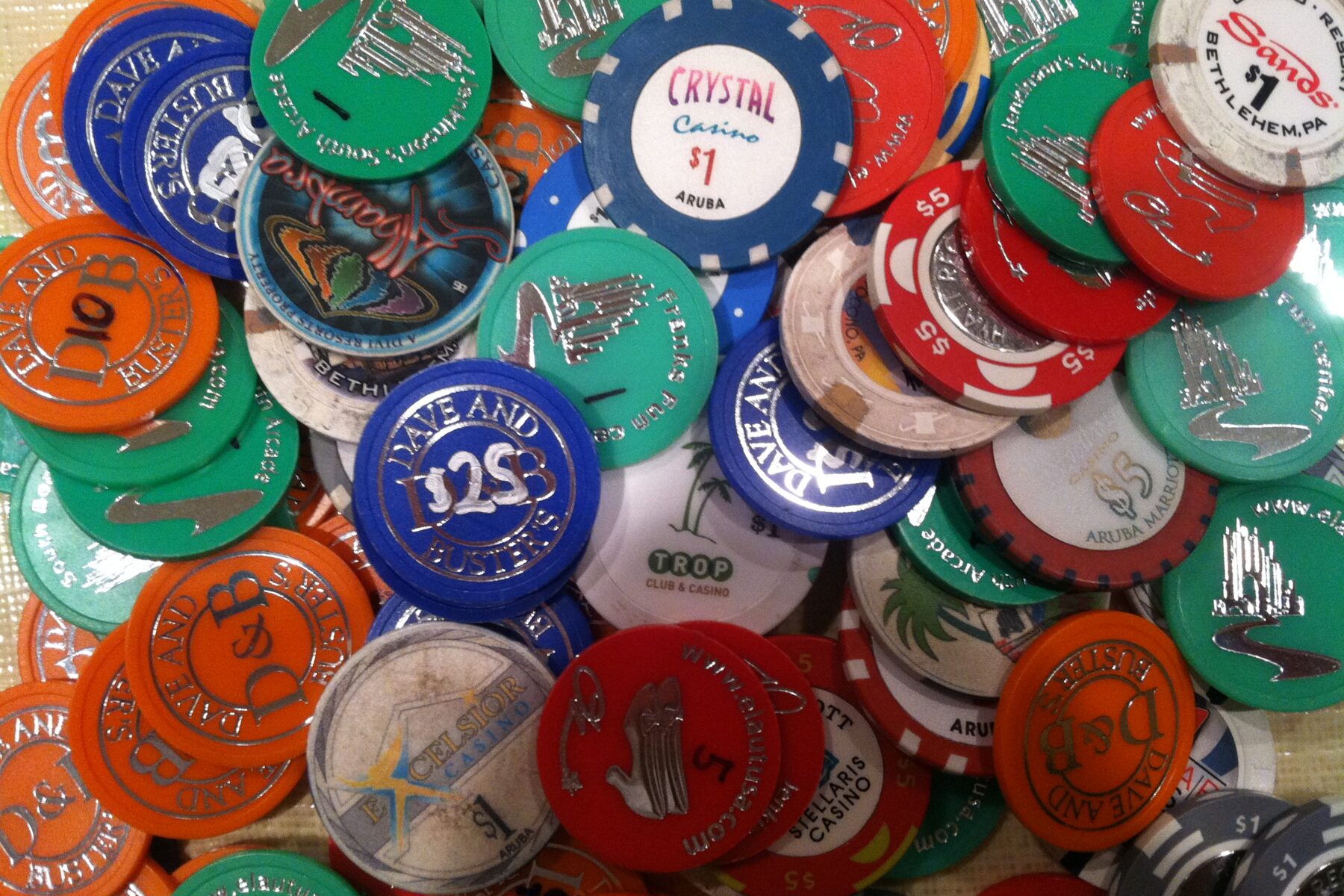 Casino gambling chips