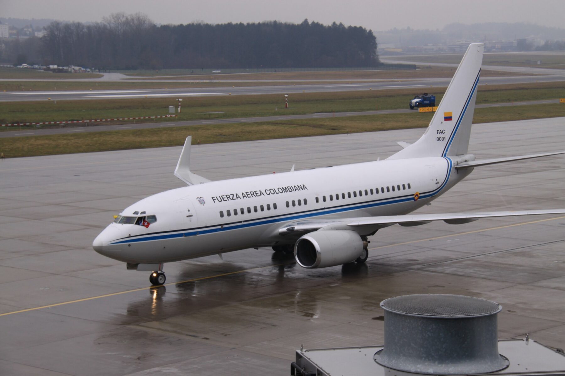 A Colombian Air Force aircraft