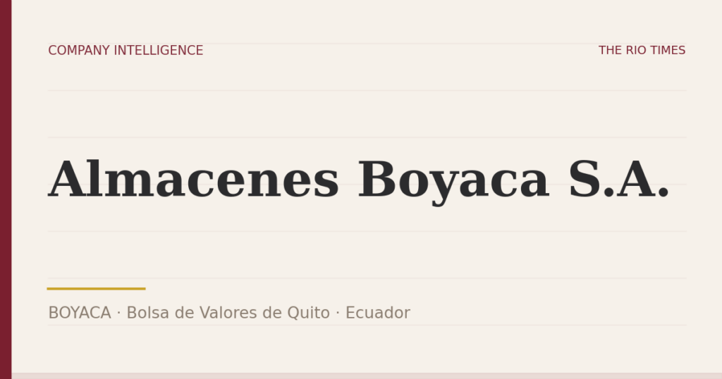 Almacenes Boyaca S.A. (BOYACA), listed on Bolsa de Valores de Quito, Ecuador
