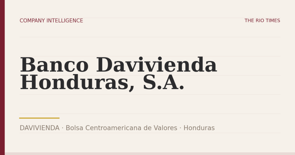Banco Davivienda Honduras, S.A. (DAVIVIENDA), listed on Bolsa Centroamericana de Valores, Honduras