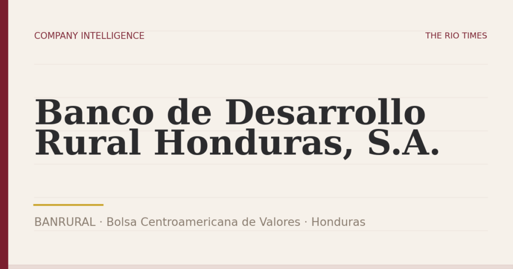 Banco de Desarrollo Rural Honduras, S.A. (BANRURAL), listed on Bolsa Centroamericana de Valores, Honduras