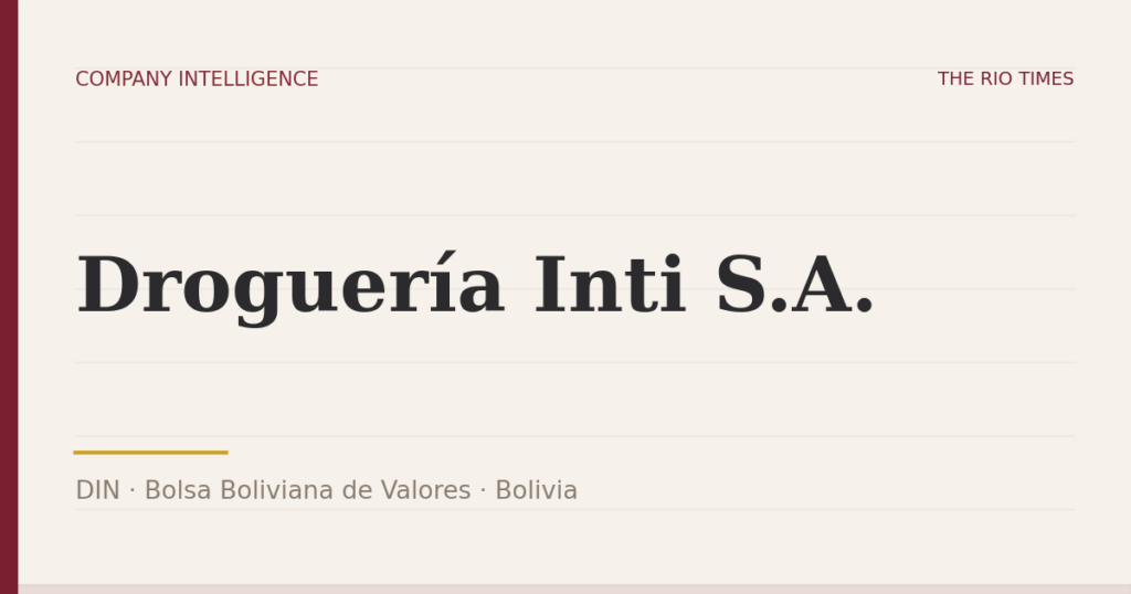 Droguería Inti S.A. (DIN), listed on Bolsa Boliviana de Valores, Bolivia