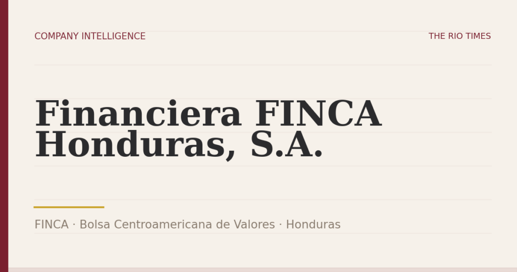 Financiera FINCA Honduras, S.A. (FINCA), listed on Bolsa Centroamericana de Valores, Honduras