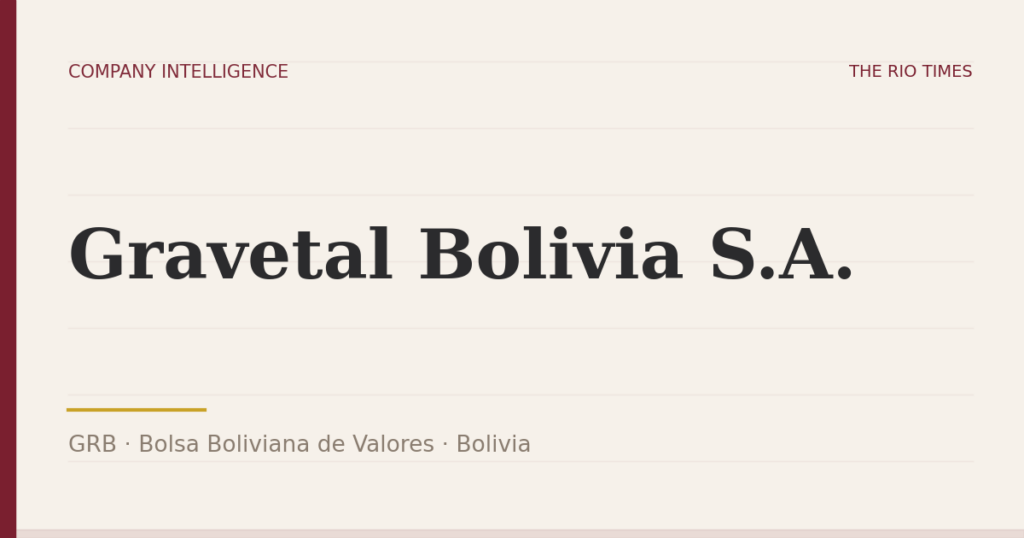 Gravetal Bolivia S.A. (GRB), listed on Bolsa Boliviana de Valores, Bolivia