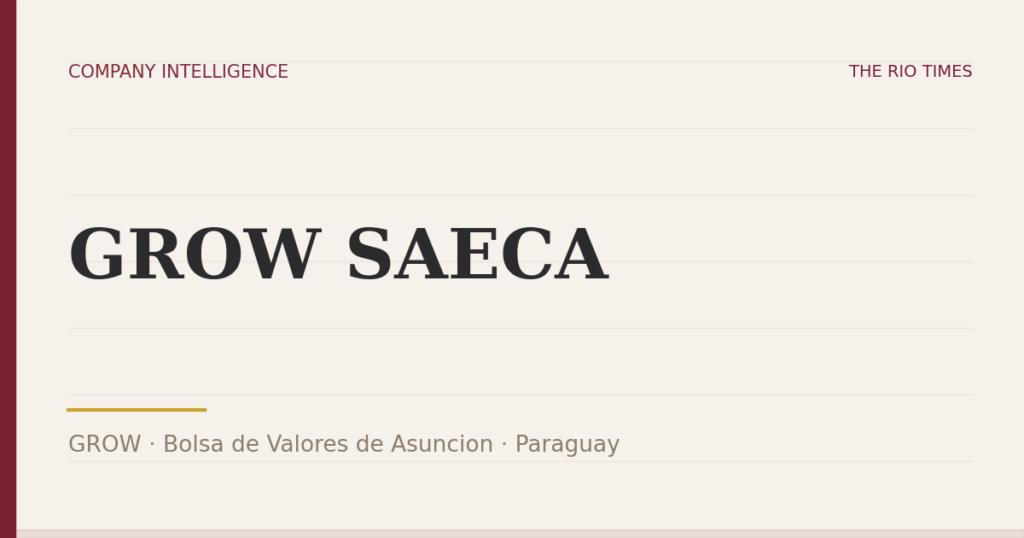 GROW SAECA (GROW), listed on Bolsa de Valores de Asuncion, Paraguay