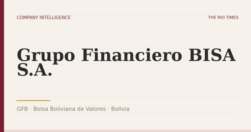 Grupo Financiero BISA S.A. (GFB), listed on Bolsa Boliviana de Valores, Bolivia