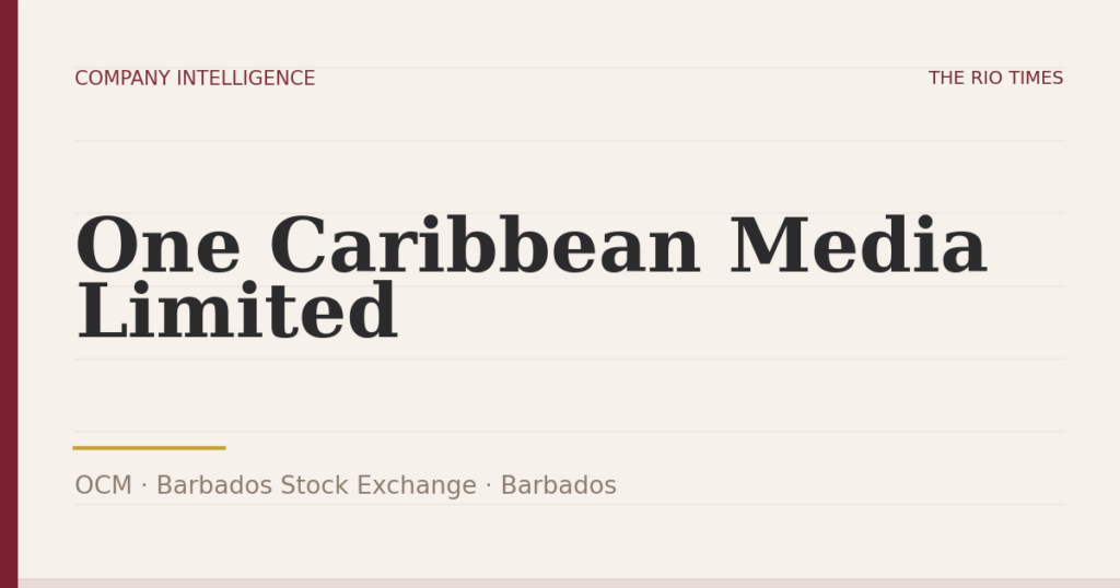 One Caribbean Media Limited (OCM), listed on Barbados Stock Exchange, Barbados