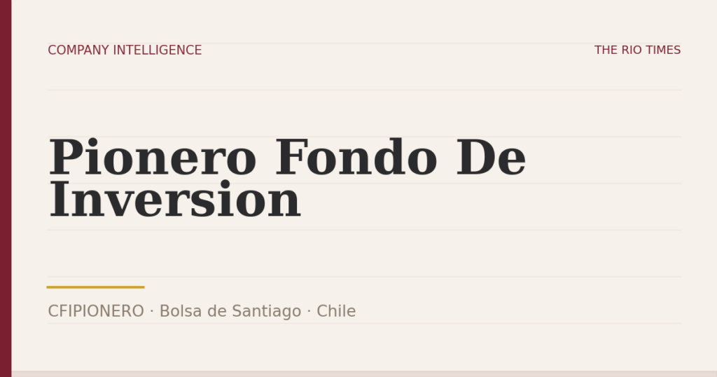 Pionero Fondo De Inversion (CFIPIONERO), listed on Bolsa de Santiago, Chile