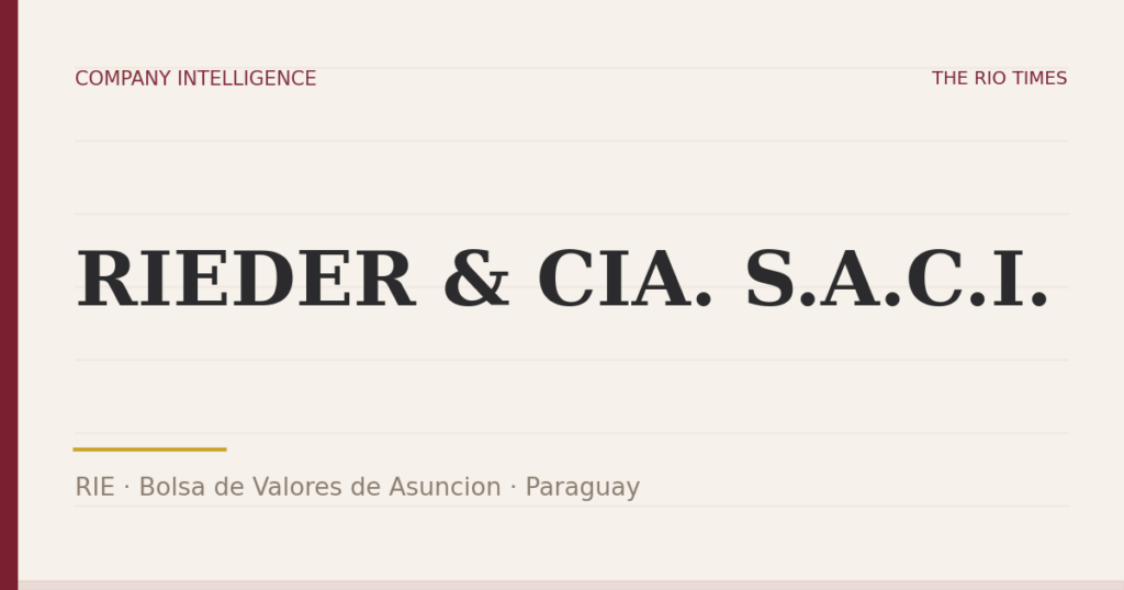 RIEDER & CIA. S.A.C.I. (RIE), listed on Bolsa de Valores de Asuncion, Paraguay