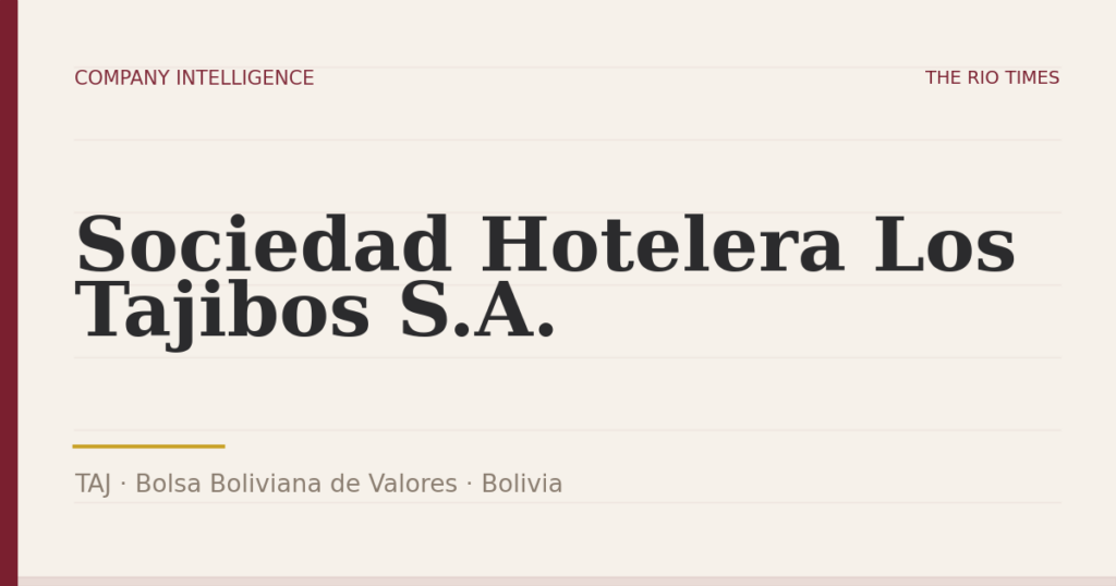 Sociedad Hotelera Los Tajibos S.A. (TAJ), listed on Bolsa Boliviana de Valores, Bolivia