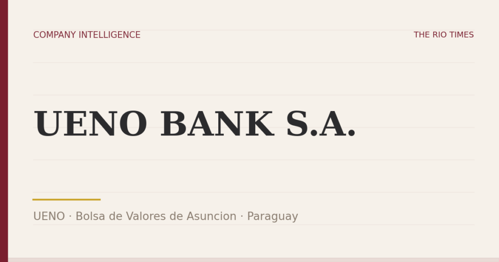 UENO BANK S.A. (UENO), listed on Bolsa de Valores de Asuncion, Paraguay