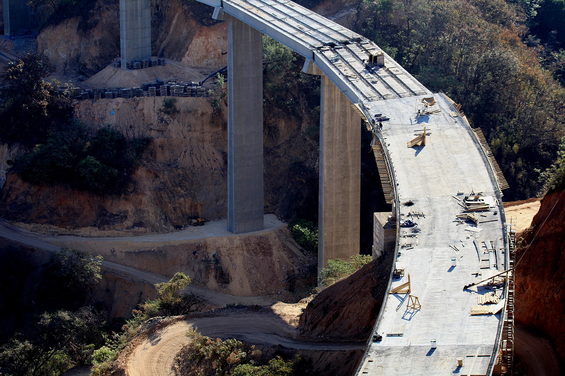 Highway bridge on the Durango-Mazatlan autopista, Mexico infrastructure investment