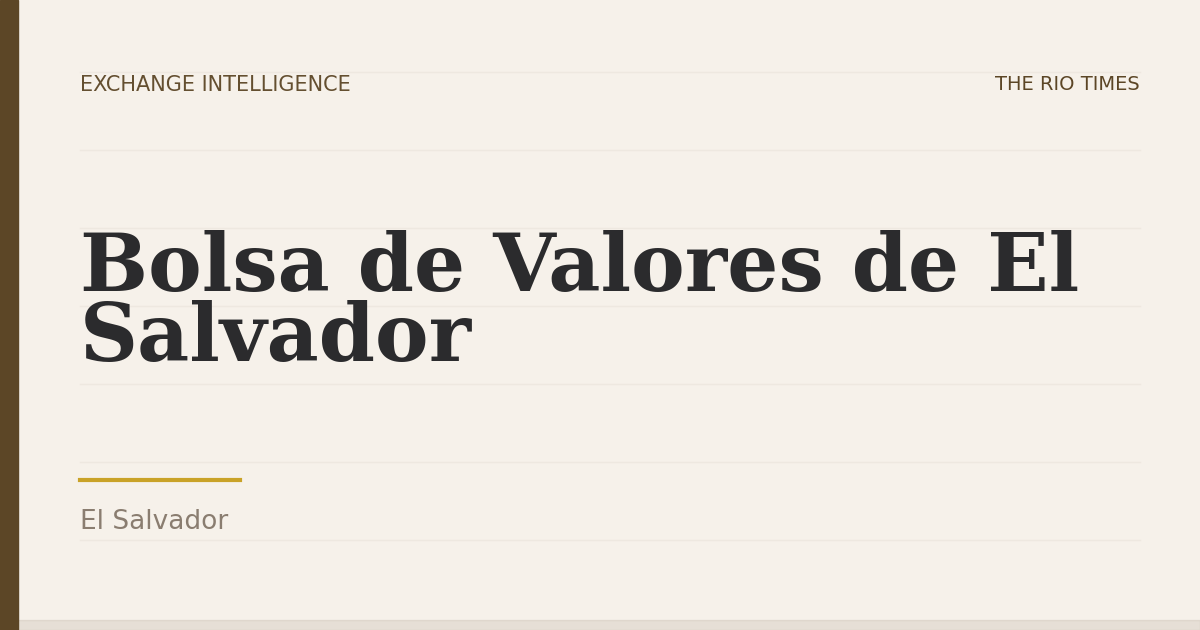 Bolsa de Valores de El Salvador, El Salvador