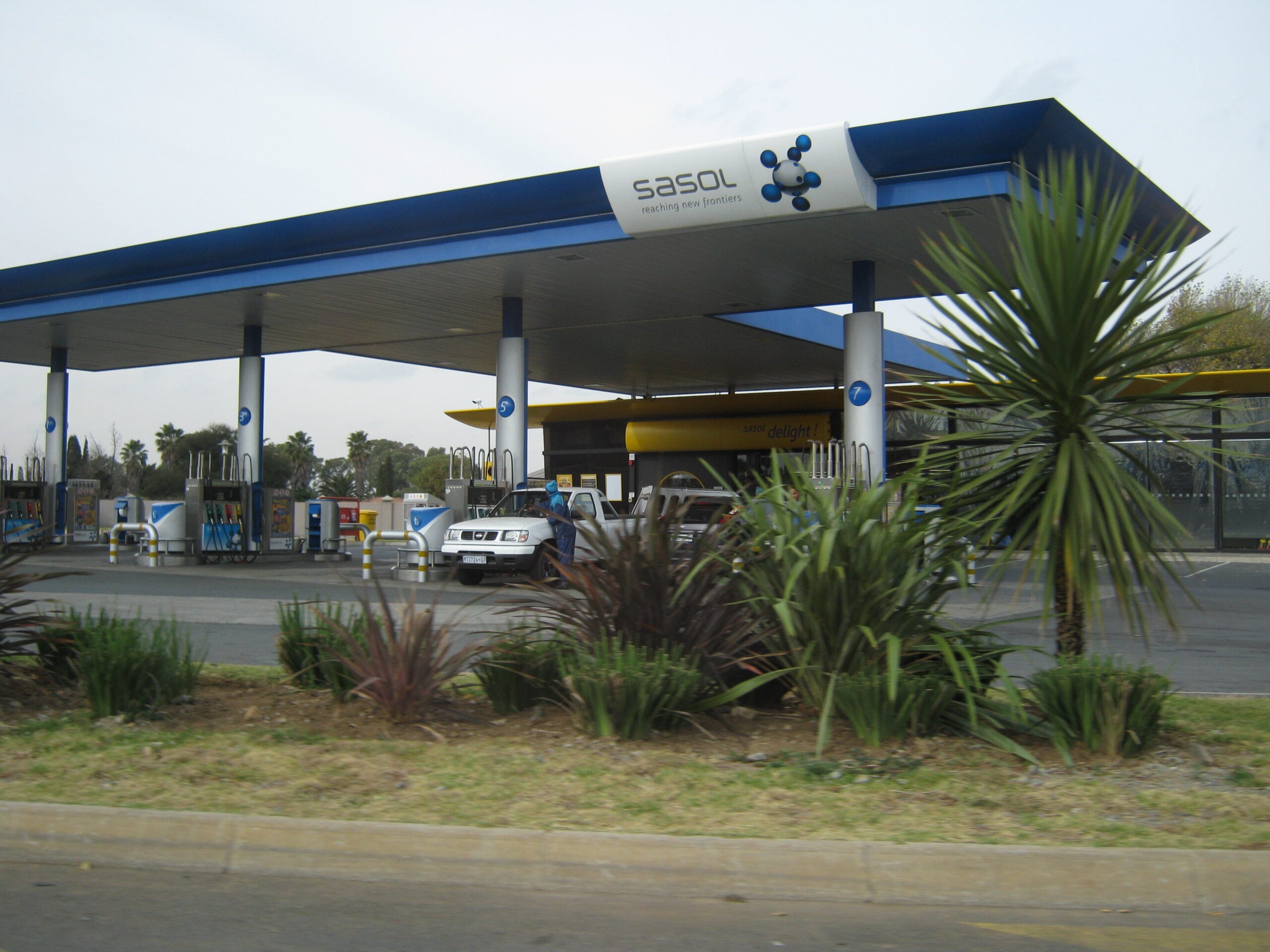 South Africa fuel prices — petrol station forecourt