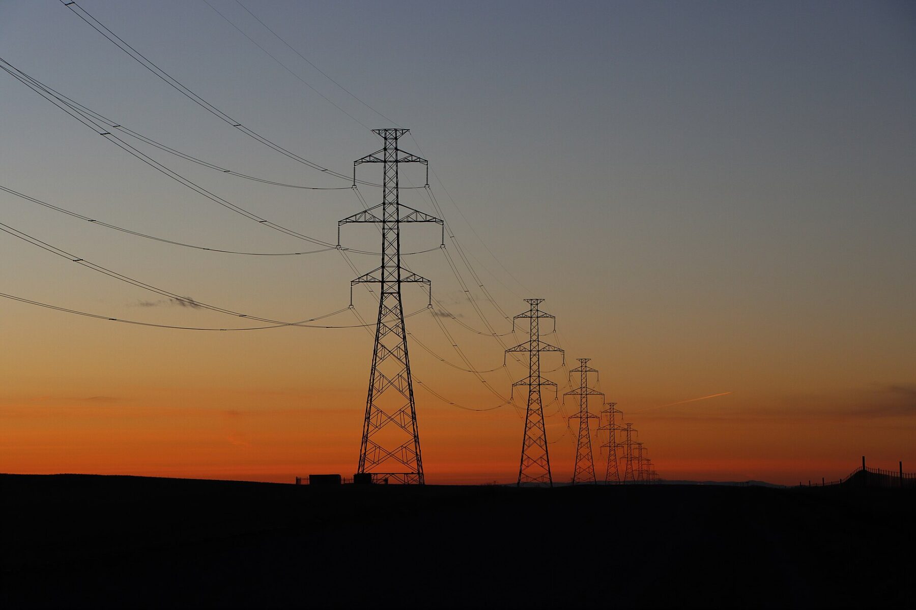 electricity transmission towers and power lines