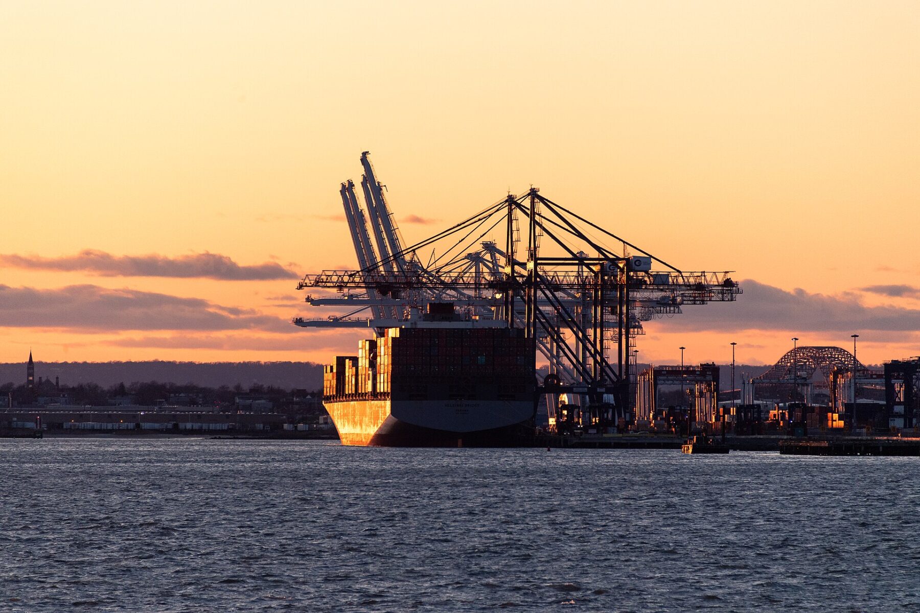 container ship in a port