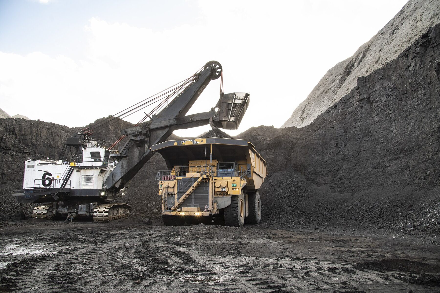 Caterpillar excavator mining