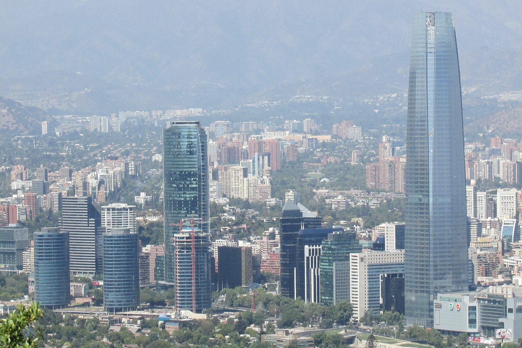 Santiago skyline with the Costanera Center tower