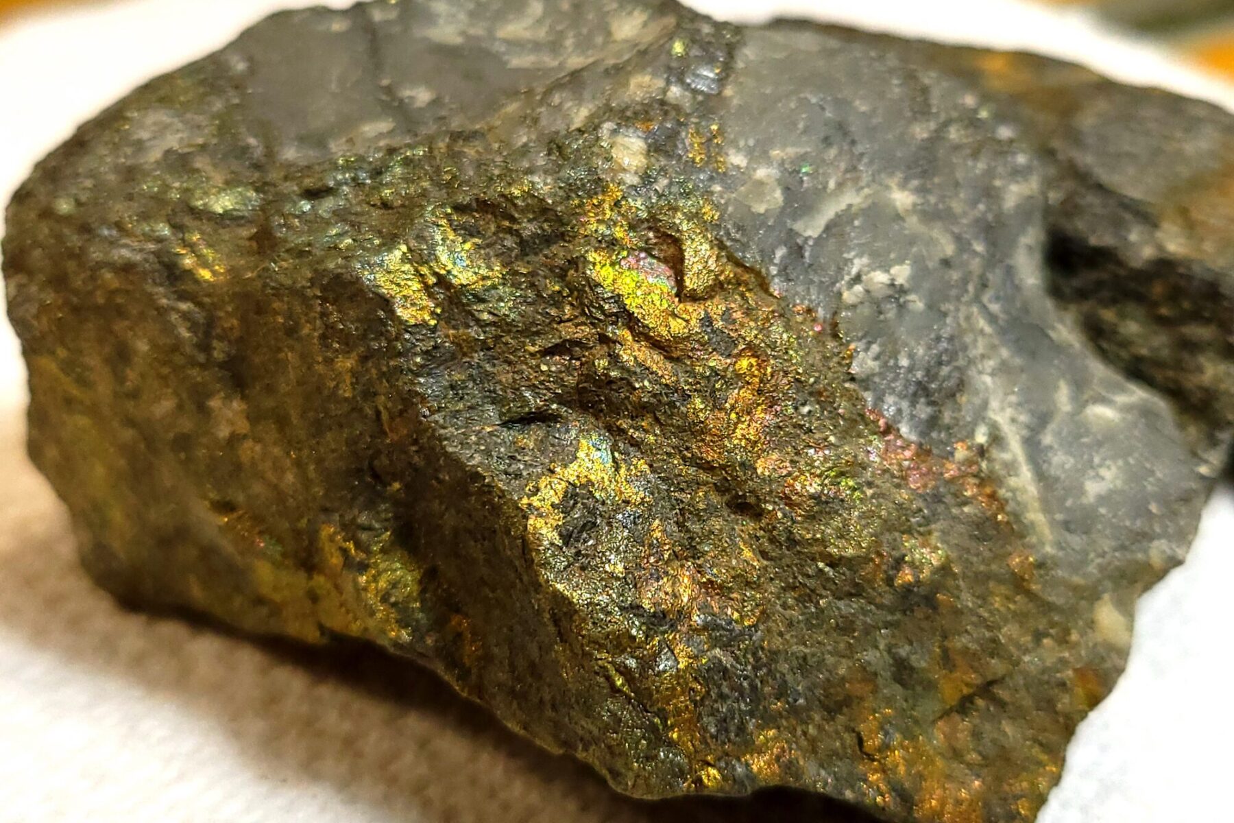 A chalcopyrite copper ore specimen