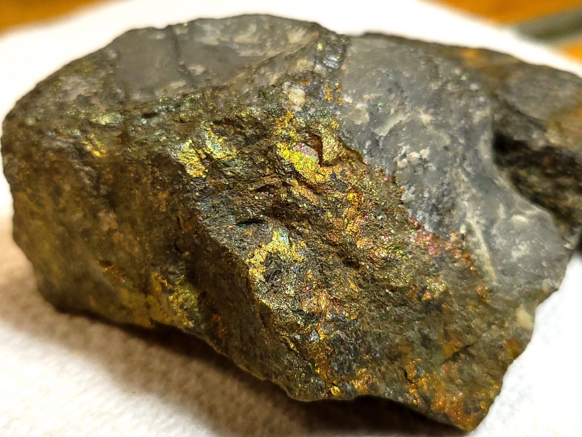 A chalcopyrite copper ore specimen