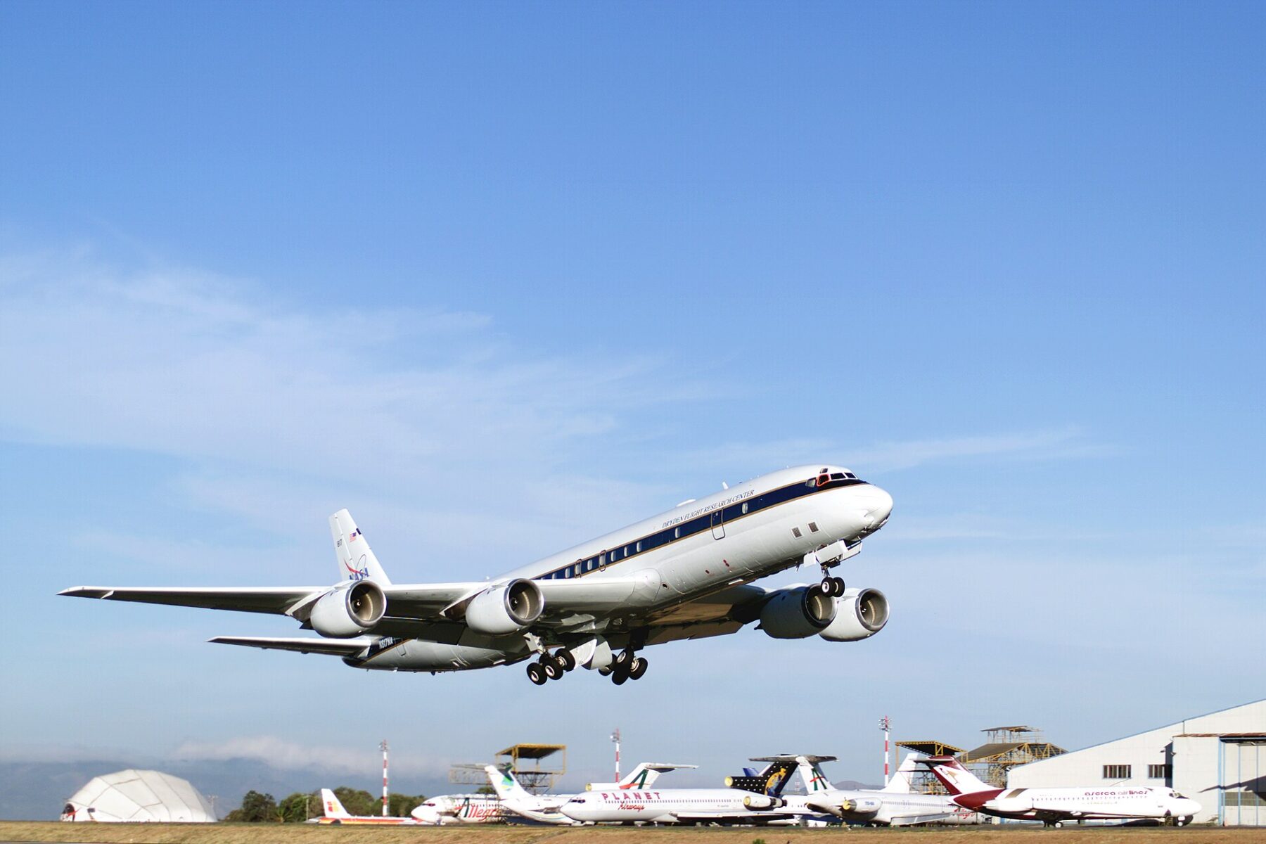 Aircraft at Juan Santamaria airport in San Jose, Costa Rica airport e-gates