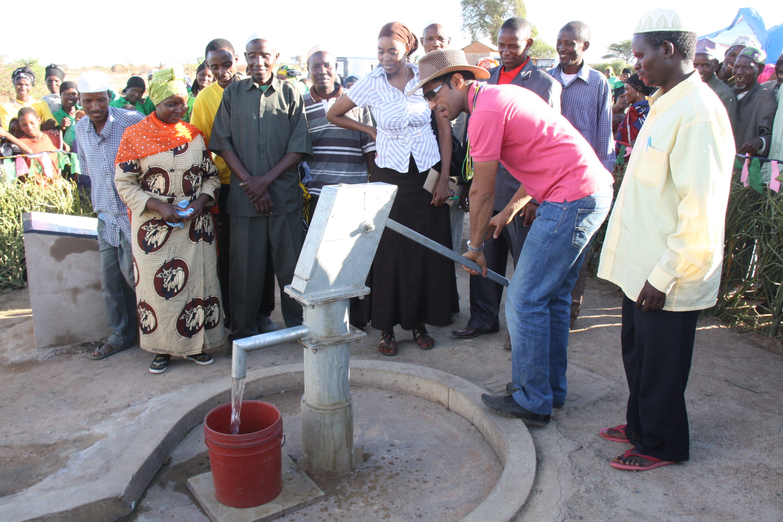 Mohammed Dewji - the MeTL Group owner at a community water project in Tanzania