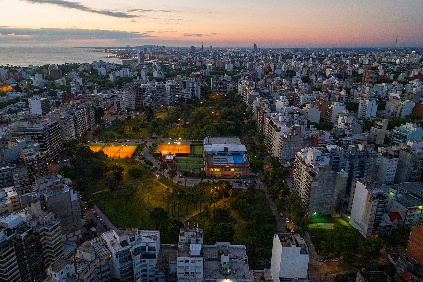Montevideo, Uruguay at sunset